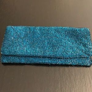 NEW Moyna Beaded Blue Clutch